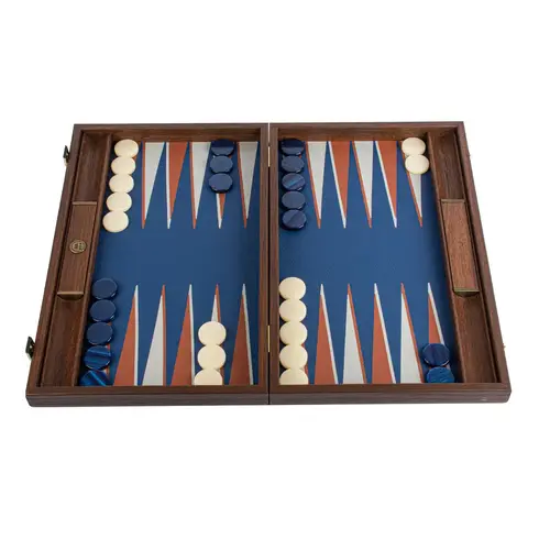 Cosi Store • Backgammon Bleu Royal Similicuir Manopoulos (Manopoulos)