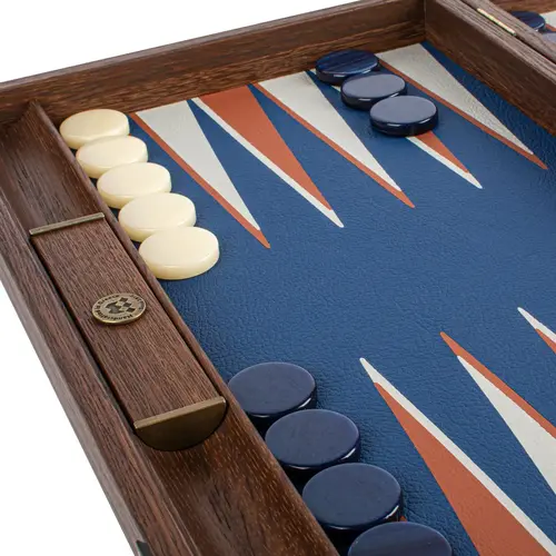 Cosi Store • Backgammon Bleu Royal Similicuir Manopoulos (Manopoulos)